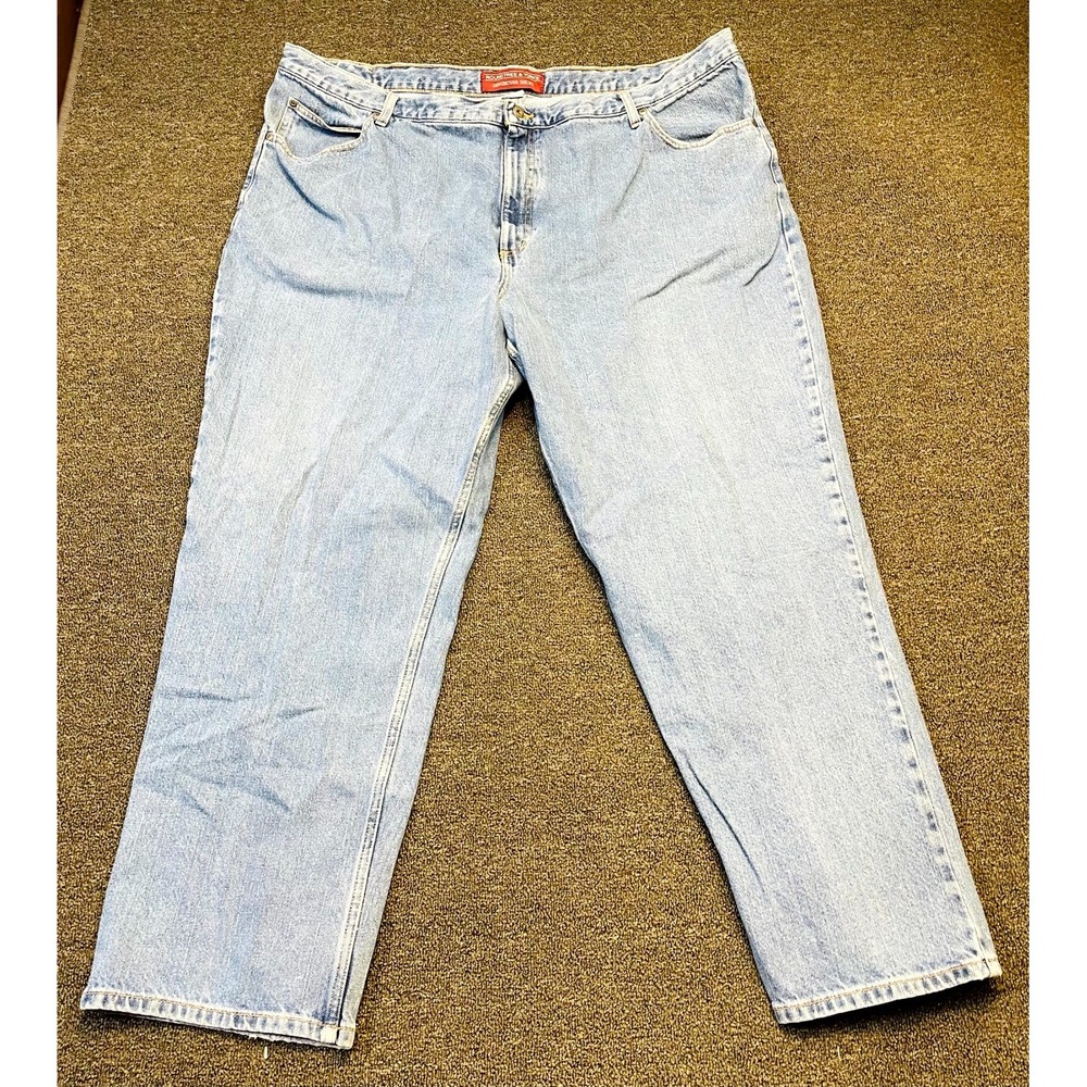 Roundtree & Yorke Authentic Denim Jeans Mens 48x31 Blue High Rise Straight Leg